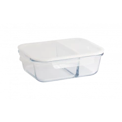 Meilleure vente ✨ Boîte de Conservation en Verre avec Compartiments Rectangle 1450 ml Pebbly ????