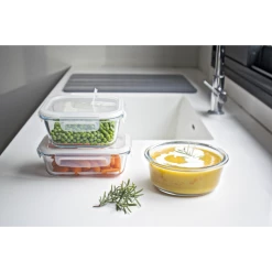 Meilleur prix ???? Lot 3 Boîtes de Conservation en Verre Pebbly ???? 4 Meilleur prix ???? Lot 3 Boîtes de Conservation en Verre Pebbly ???? -Lock and Lock Shop lot 3 boites de conservation en verre pebbly 1