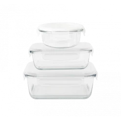 Meilleur prix 🌟 Lot 3 Boîtes de Conservation en Verre Pebbly 🔔