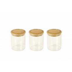 De gros ???? Lot 3 Pots à Épices en Verre et Bambou 190 ml Pebbly ????