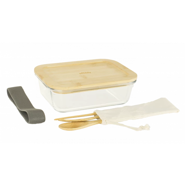 Lunch Box Verre et Bambou avec Couverts 1 L Pebbly Sortie ???? Lunch Box Verre et Bambou avec Couverts 1 L Pebbly ???? -Lock and Lock Shop lunch box verre et bambou avec couverts 1 l pebbly