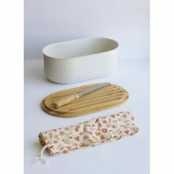 Meilleure vente 💯 Set Boîte à Pain Métal et Bambou 4 Pièces Pebbly 🎁