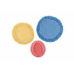 Meilleure affaire 🌟 Set de 3 couvercles réutilisables assortis 100% coton multicolore - NUTS ✨